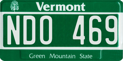 VT license plate NDO469