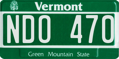 VT license plate NDO470