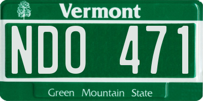 VT license plate NDO471