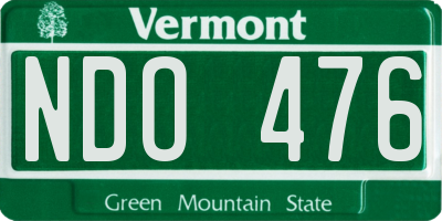 VT license plate NDO476