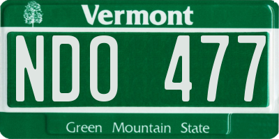 VT license plate NDO477
