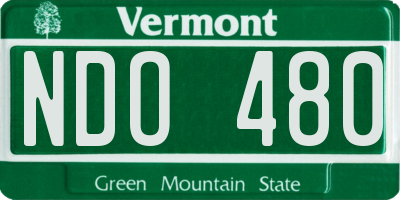 VT license plate NDO480
