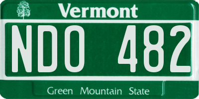VT license plate NDO482