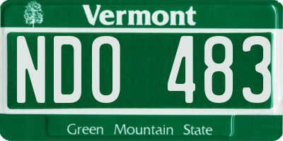 VT license plate NDO483