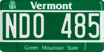 VT license plate NDO485