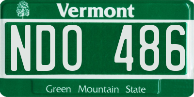 VT license plate NDO486