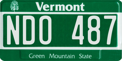 VT license plate NDO487