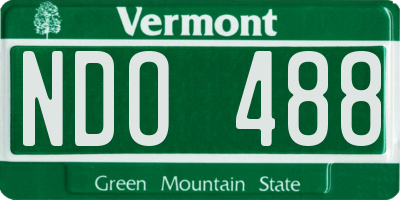 VT license plate NDO488
