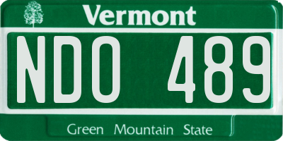 VT license plate NDO489