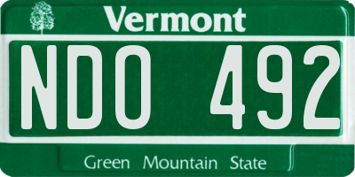 VT license plate NDO492