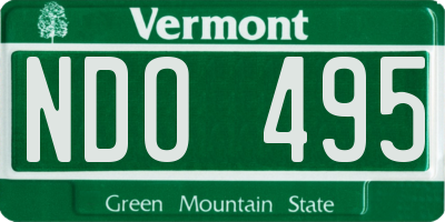 VT license plate NDO495