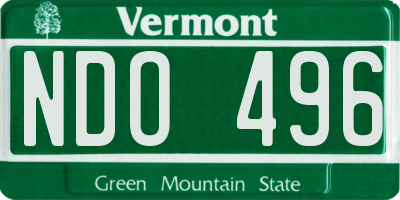 VT license plate NDO496