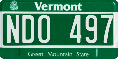 VT license plate NDO497