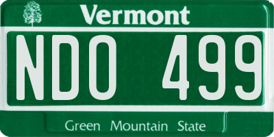 VT license plate NDO499