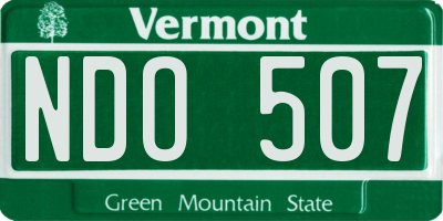 VT license plate NDO507