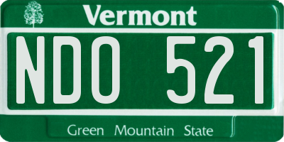 VT license plate NDO521