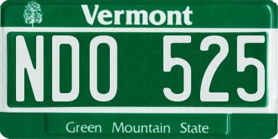 VT license plate NDO525