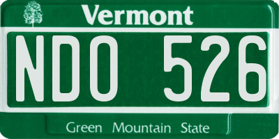 VT license plate NDO526