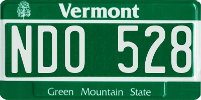 VT license plate NDO528