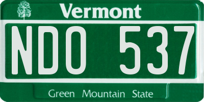 VT license plate NDO537