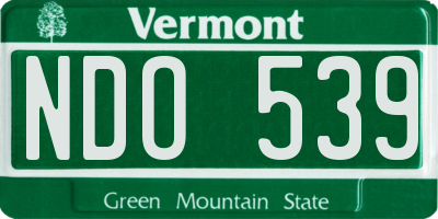 VT license plate NDO539
