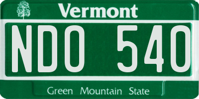 VT license plate NDO540