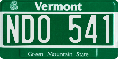 VT license plate NDO541