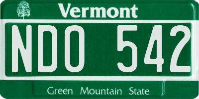 VT license plate NDO542