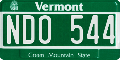 VT license plate NDO544