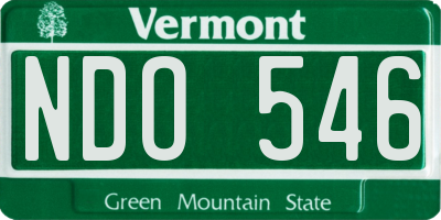 VT license plate NDO546