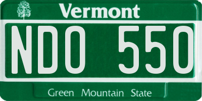 VT license plate NDO550