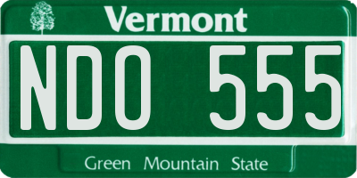 VT license plate NDO555