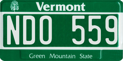 VT license plate NDO559
