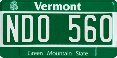 VT license plate NDO560