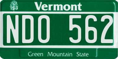 VT license plate NDO562
