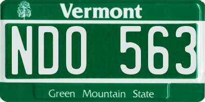 VT license plate NDO563