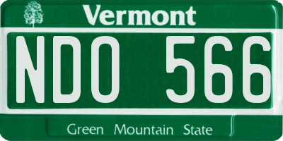 VT license plate NDO566