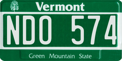 VT license plate NDO574