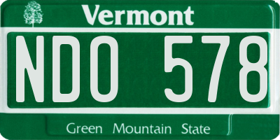 VT license plate NDO578
