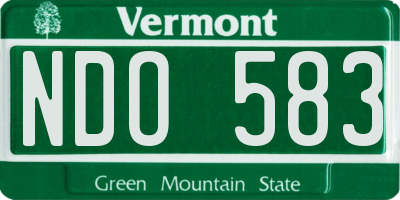 VT license plate NDO583