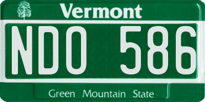 VT license plate NDO586