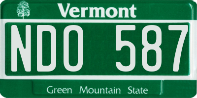 VT license plate NDO587