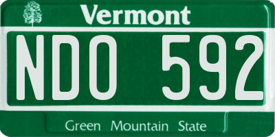 VT license plate NDO592
