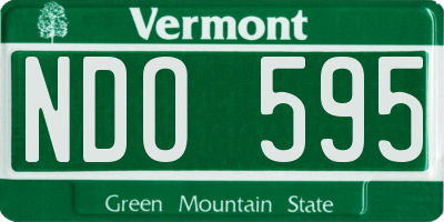 VT license plate NDO595