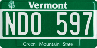 VT license plate NDO597