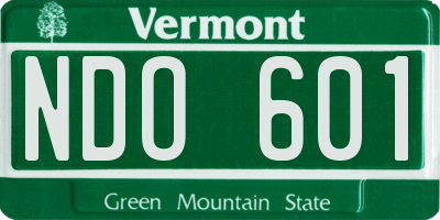 VT license plate NDO601