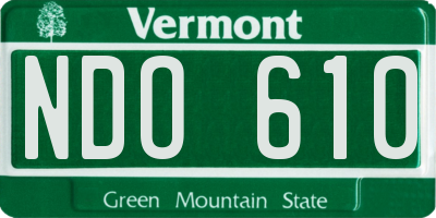 VT license plate NDO610