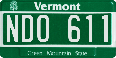 VT license plate NDO611