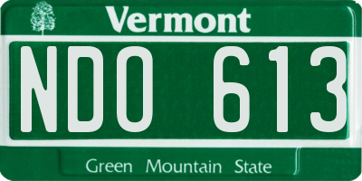 VT license plate NDO613