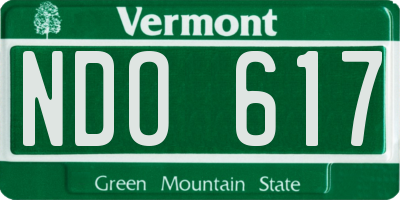 VT license plate NDO617